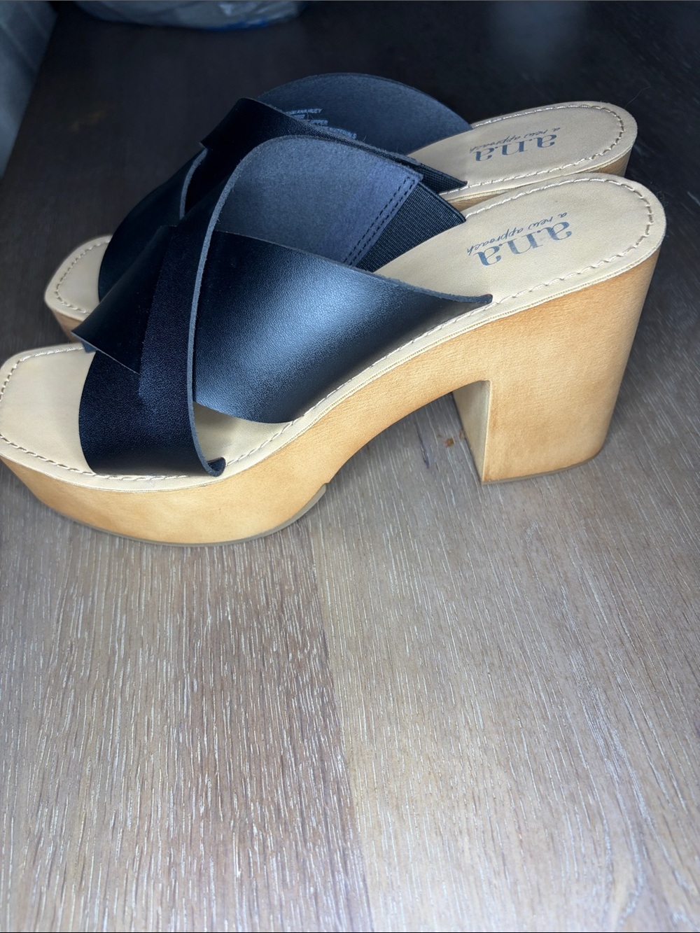 a.n.a Black Crisscross Slide Sandals - Picture 2 of 4